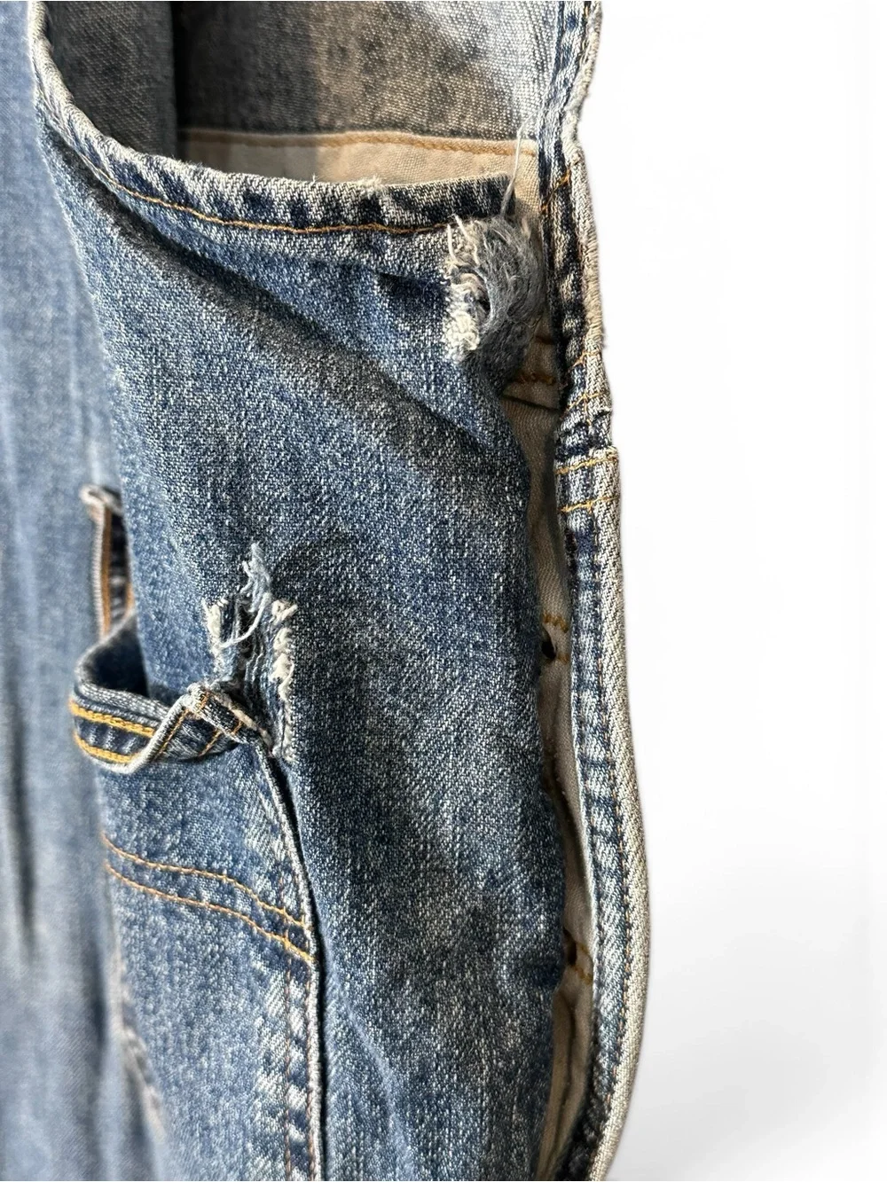Vintage Y2K 90s Polo Jeans Co Ralph Lauren Denim Overalls Large Blue Carpenter - Picture 7 of 13